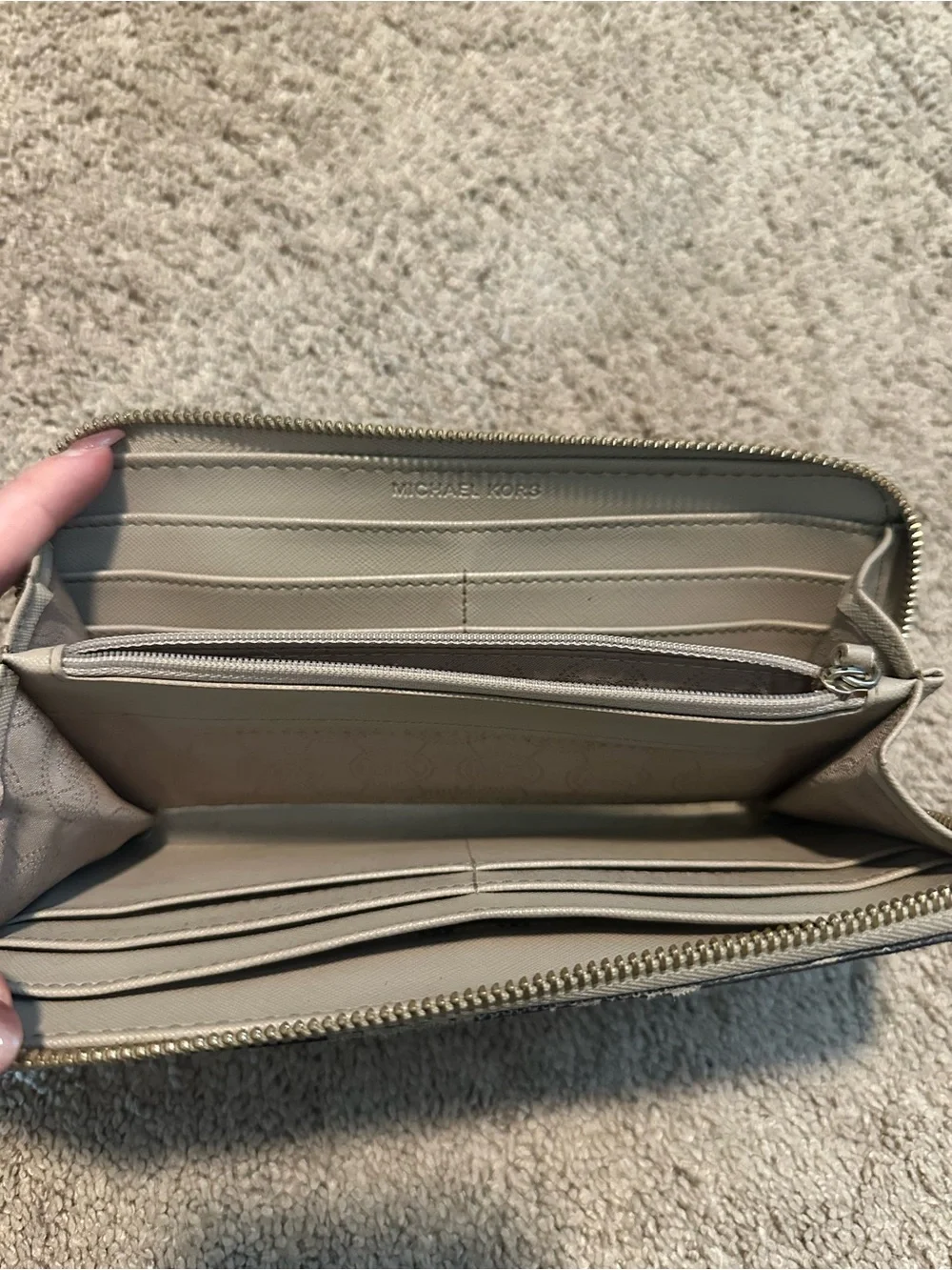 Michael Kors Snakeskin Print Zip-Around Wallet
